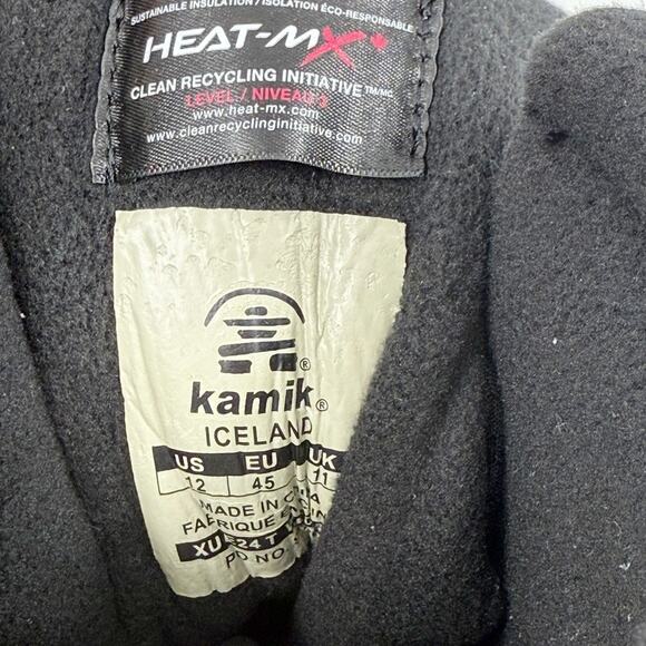 Kamik Mens Iceland Snow Boots US 12 EU 45 Black Grey Waterproof NWOB - Picture 12 of 13